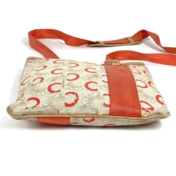 CELINE Logo Macadam Horse-drawn Carriage Bag Crossbody Pochette Shoulder Bag - Picture 9 of 14